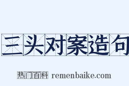 三头对案造句是什么意思的图片